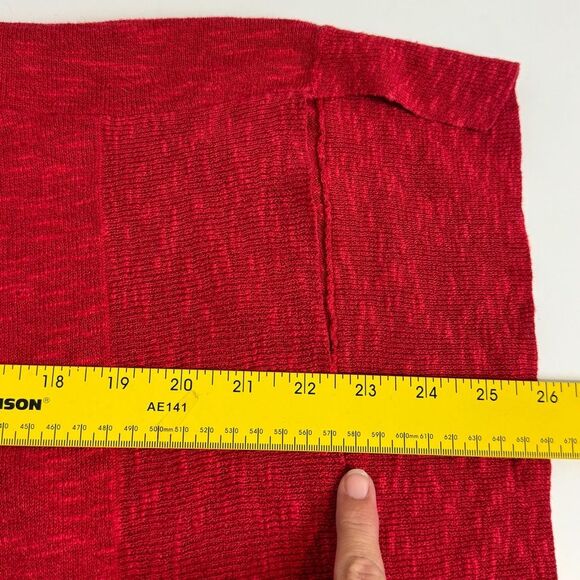 Eileen Fisher Red Linen Cotton Short Sleeve Sweater PM - Picture 6 of 7